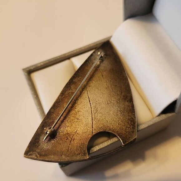 Vintage Barbara Sucherman Womens Modernist Minimalist Brooch Sterling Silver 925 - Picture 9 of 10